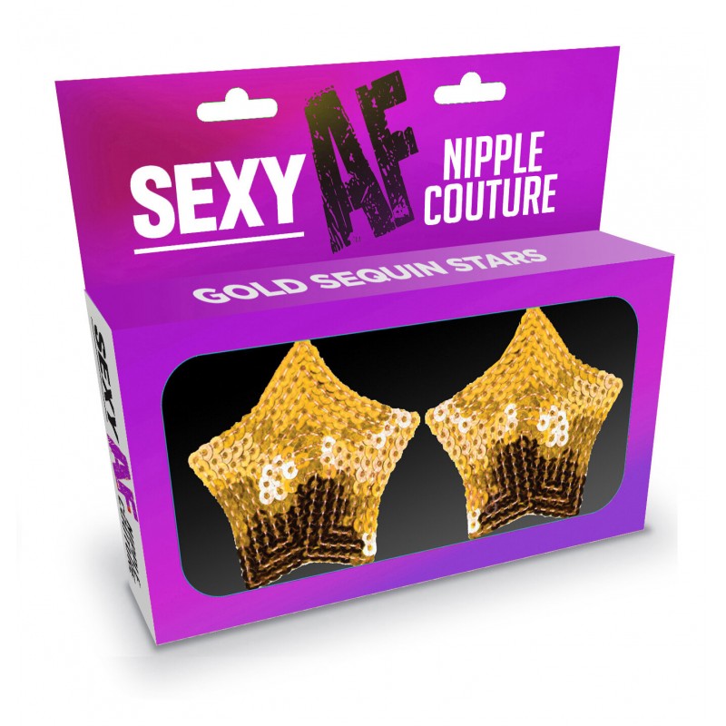 Sexy AF Nipple Couture Gold Sequin Star Covers